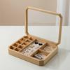 Wooden Jewelry Box with Compartments Divided Desktop for