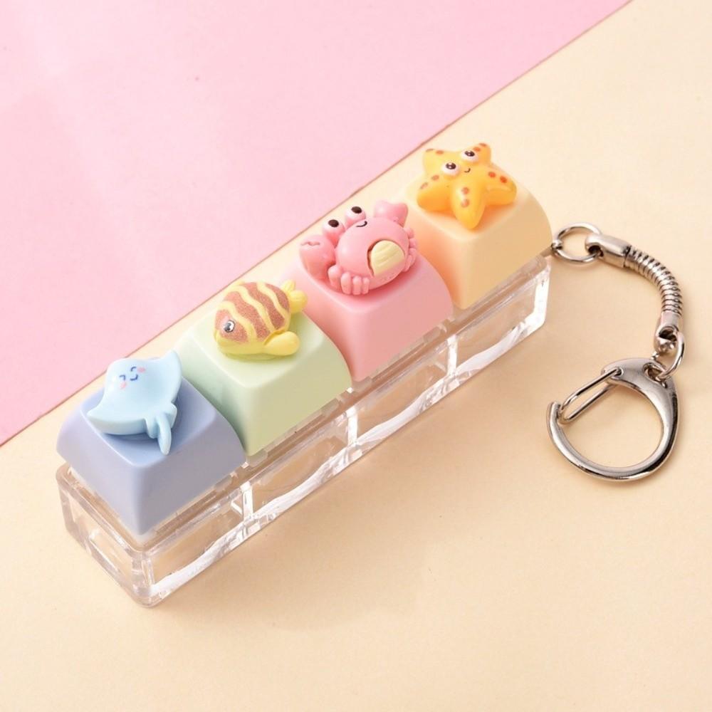 Anxiety Relief Jellyfish Push-button Keychain Sensory Toys Fidget Clicker  for Work School