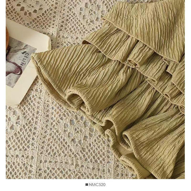 Casual Summer Solid Two Piece New Sets Women Sexy Flounce Tops + Loose High Waist Pants Female Chic Elegant Patchwork Party Beach Suits