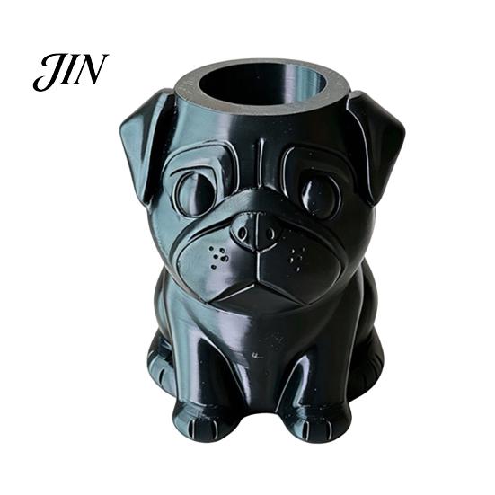 Space-saving Flower Pot 3D Printed Pug Planter Pot, Decorative Dog Flowerpot for Compact Indoor Outdoor, Cactus Succulents Plants Container, Pet Lover