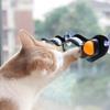 Multi-function Clear Suction Cup Cat Toy with Wall-Mounted Track Ball and Table Tennis Ball