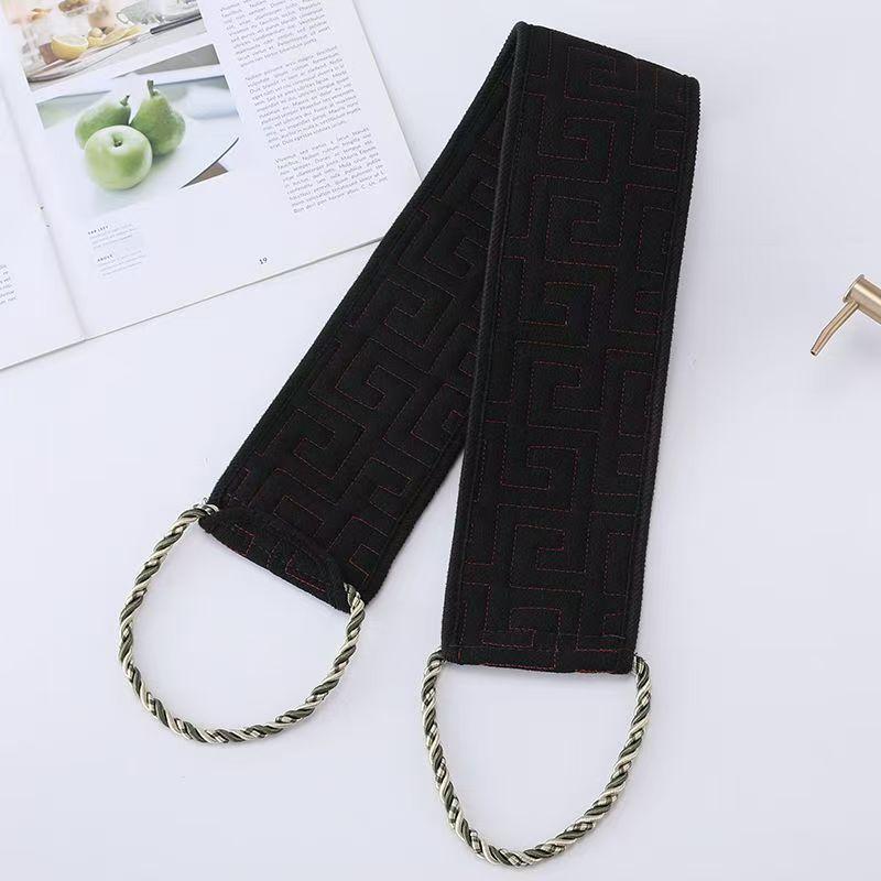 

Прочная отшелушивающая мочалка для спины с длинной ручкой, грубая текстура для глубокой очистки и обновления кожи, полиэстер чёрный