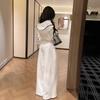Korean Style Spring 2026 Women's White Hoodie & Wide-Leg Pants Casual Set