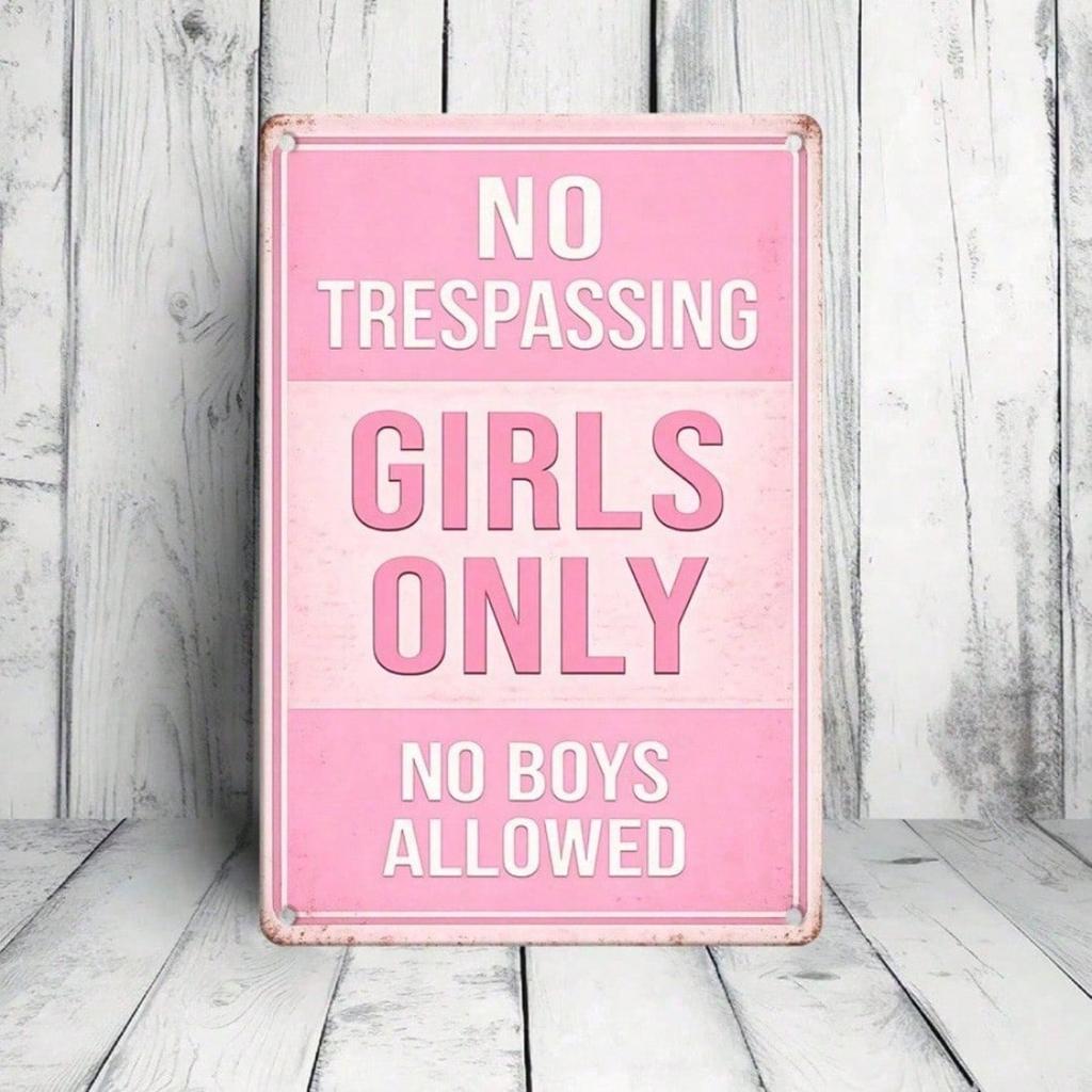 1 stuks Retro Alleen voor Meisjes Verboden Blikbord 12x8 Inch Vintage Metalen Plaat Grappige Wanddecoratie voor Woonkamer Keuken Huis