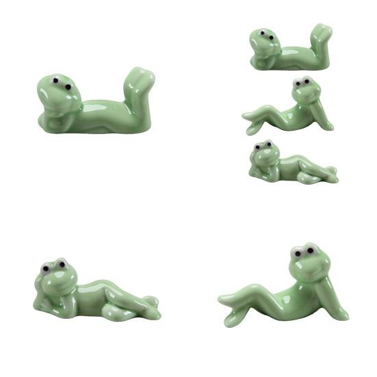 1/3 szt. Ceramiczny uchwyt na pałeczki w kształcie żaby, Stojak na pałeczki do kolacji, łyżki, widelce, Zwierzęce naczynia stołowe, Stojak, Dekoracja stołu kuchennego