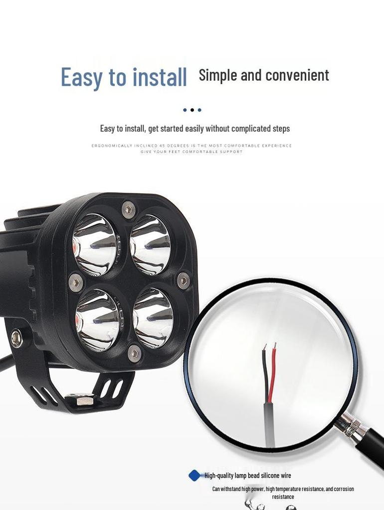 Cross-border Hot-Selling Four-Leaf Clover Motorcycle LED Road Spotlight
