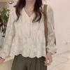 Women's Spring Sweet & Fresh V-Neck Top Loose-Fit Slimming Blouse