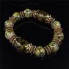 Natural Beautiful Stone Bracelet Green Ice Flower Bracelet Retro Tibetan Ethnic Style Bracelet Precious Jewelry