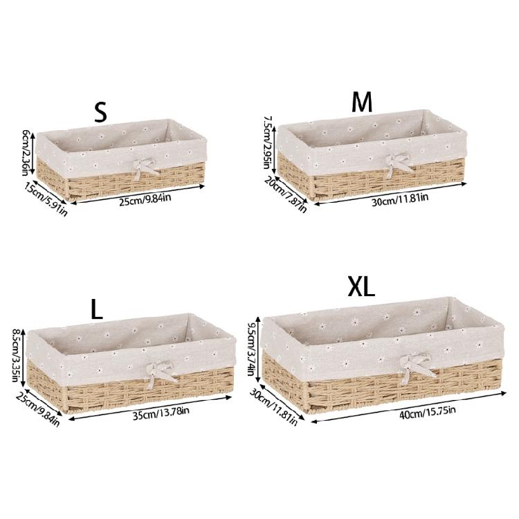 Geflochtener Aufbewahrungskorb Schreibtisch-Organizer-Box Geflochtener Korb Mülleimer Für Spielzeug Kosmetik Bücher Bürobedarf Kommode Arbeitsplatte