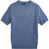 Polo FW24 Solid Color Small Pony Embroidered Crew Neck Short Sleeve Knit Shirt Men Tops Light-Blue MNPOSWE1N820029-400