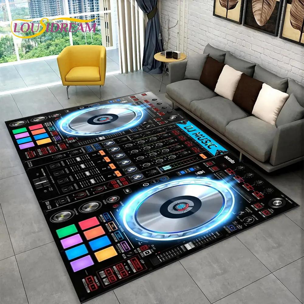 3D DJ Music Screen Keyboard Area Rug,Carpet Rug for Living Room Bedroom Sofa Doormat Hallway Decor,Sport Yoga Non-slip Floor Mat