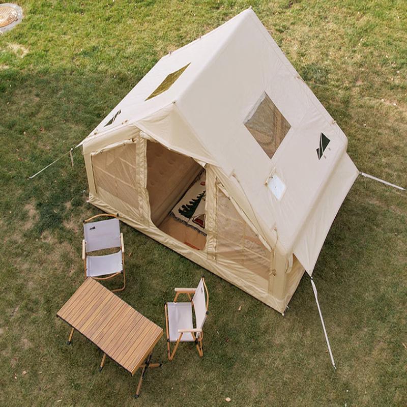 ZISIZ Cotton Canvas Inflatable Starry Sky Camping Tent
