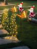 1 Pack Santa Solar Lawn Light Solar Santa Garden Lights Solar Santa Watering Can Lights for Landscape Patio Pathway Yard
