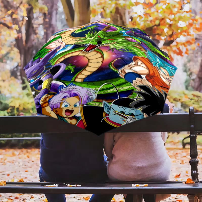 1 ΤΕΜ. Αυτόματο Πτυσσόμενο Ομπρέλα - Σχέδιο Son Goku Φορητό Πτυσσόμενο Σχέδιο Με 8 Ακτίνες Χριστουγεννιάτικα Δώρα Γενεθλίων