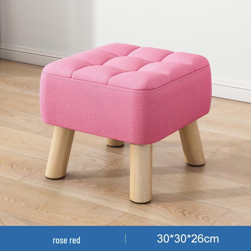 Chang Baosen Solid Wood Fabric Stool