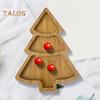Christmas Tree Shaped Tray Wooden Charcuterie Dessert Boards Steak Dinner Plate Safe Easy To Clean Serving Platter for Parties Events
