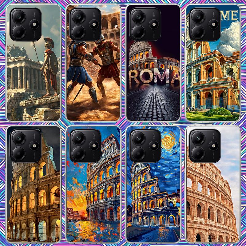 Roman Colosseum Phone Case For Xiaomi Redmi Note 15 14 14S 13 12S 12 Pro Plus 11S 11 10S 10 4G Cover 11E 11T 5G Print Fundas Red