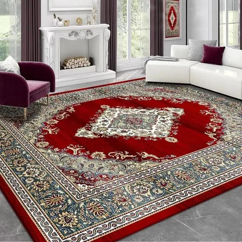Classic Persian Red Luxury Rug for Living Room Bedroom Premium NonSlip Carpet Elegant Tea Table Kitchen Floor Mat Home Decor