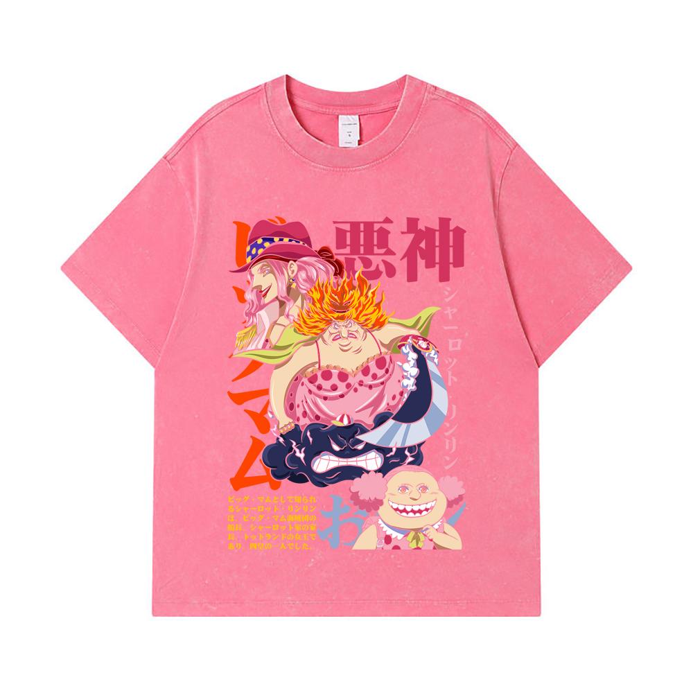 275 GSM Gewaschene T-Shirts 100% Baumwolle Einteilig V37 Big Mom Druck Unisex Schweres Baumwoll-T-Shirt