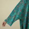 DIMANAF 2025 Women Plus Size Spring Long Dress Loose V-Neck Printing Vintage Casual Floral Oversize Long Sleeve 5033