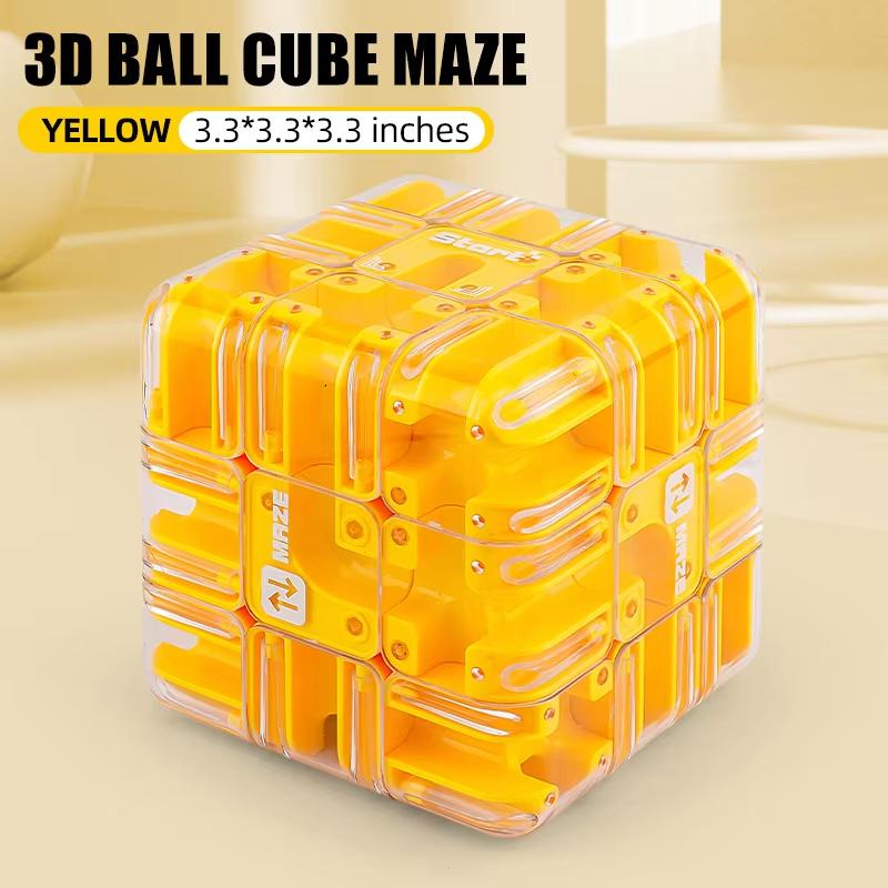3D Maze Magic Cube Puzzle Toy Kid Labyrinth Rolling Ball Transparent Intelligen Cube Logical Thinking Antistress Education Toy