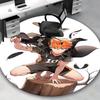 1pc Haikyuu Kuroo Tetsurou Anime Design Round Carpet - Office Chair Mat, Non-Slip Rug for Home Decor