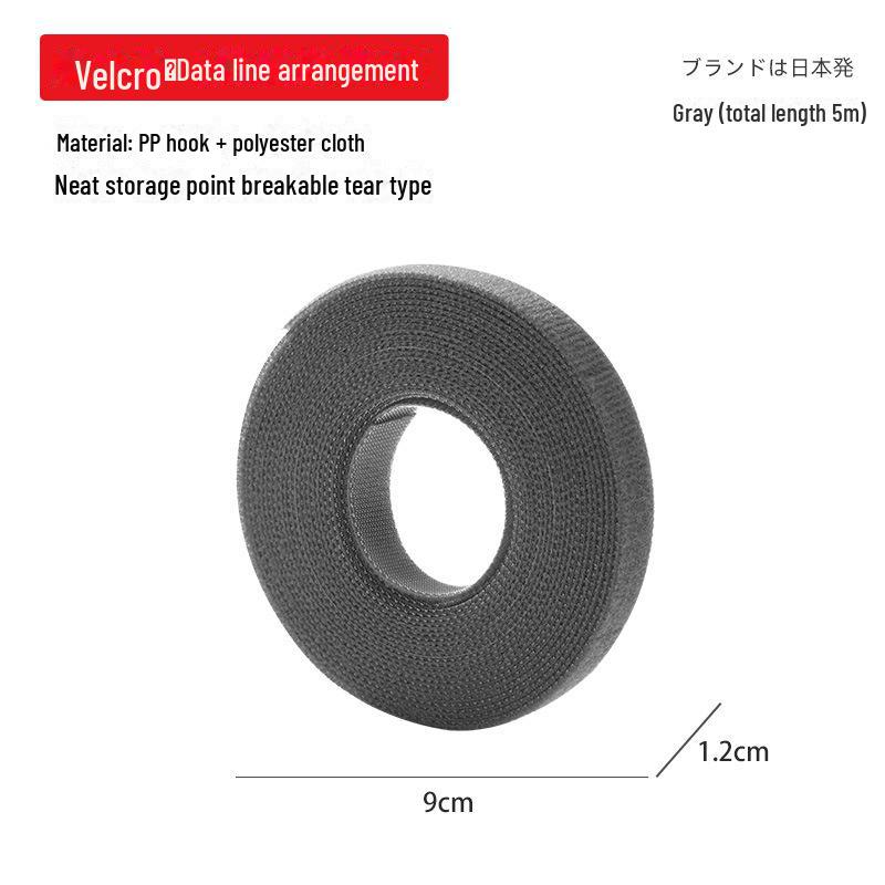Tearable Velcro Cable Organizer Bundle - 5M: Desktop Wire Management & Fixing Tie