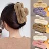 11CM Plush Square Hair Claw Clip Korean Colorful Simple Versatile Grab Clip Fashion Shark Clip Girl Hair Accessories Decoration