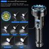 Rechargeable 9-LED High Lumen Tactical Flashlight, 10 Modes Waterproof EDC Flash Light Outdoor Survival Torch for Camping Hiking