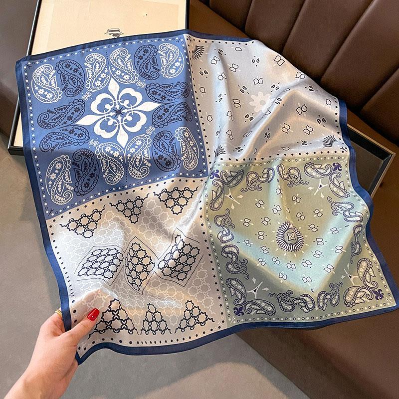 Square Scarf 100% Natural Silk  Women Hairband Foulard High Quality Bandana Scarfves Female Neckerchief Headkerchief Shawl Wrap