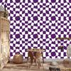 Casual Checkerboard Wallpaper White and Plum for Living Room and Bedroom 50x1000