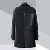 Korean Style Fashionable Simple Mid-length Leather Windbreaker Autumn and Winter New Business Casual Middle-aged and Young Men's Leather Jacket