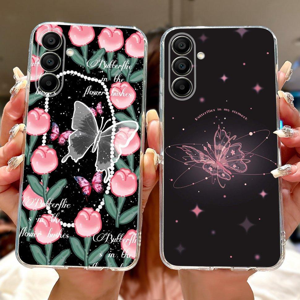 Phone Cases For Samsung Galaxy A15 Case Love Cat Soft TPU Back Cover For Samsung A15 GalaxyA15 Case Shockproof Funda