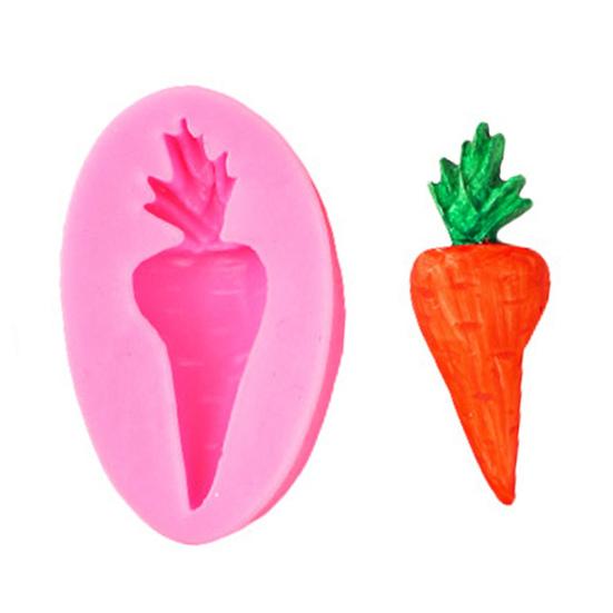 3D Wortel Konijn Siliconen Vorm Voedselkwaliteit Chocoladevorm voor Fondant Taartdecoratie & Hars Kunst Oven Vaatwasserbestendig Gemakkelijk Los te Laten Snoepvorm