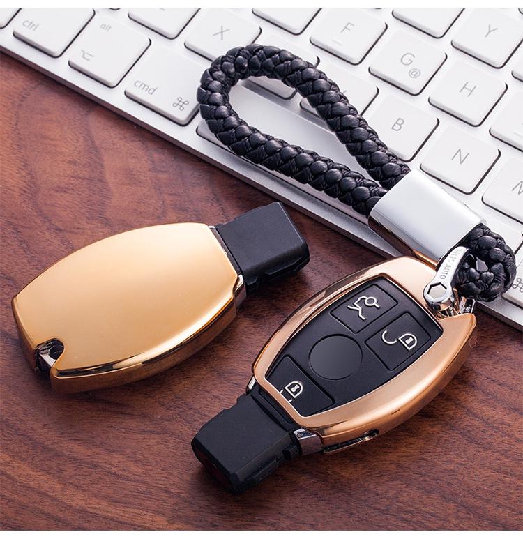 Mercedes-Benz TPU Mjukt Gummi Nyckelskydd för A-klass, C-klass, E-klass, GLC-klass, C200L - Skyddande Bilnyckelskal.