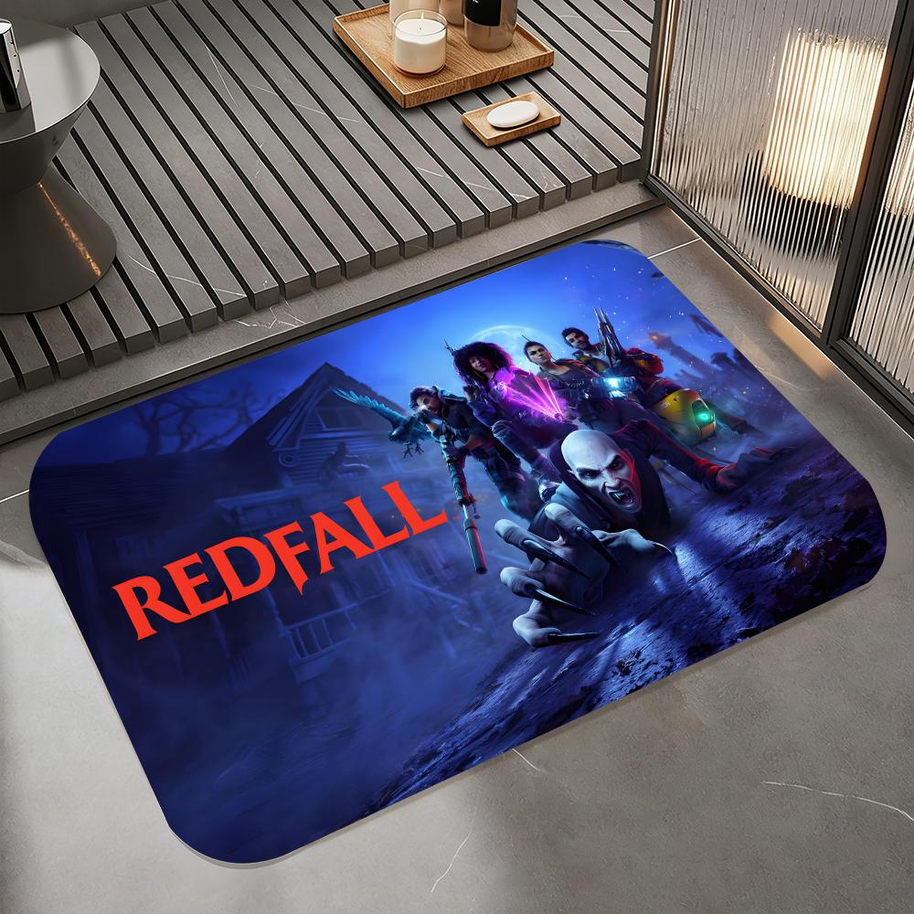

Game R-Redfall Floor Mat Diatomite Bath Mat, Quick Dry Absorbent Non-Slip Door Mat 50cm x 80cm