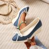 High Heels Damen Keilabsatz Herbst Neu Promi Temperament Schleife Spitz Einzelne Schuhe Damen