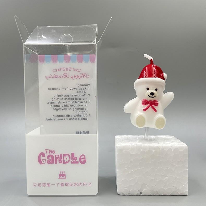 

Рождественское украшение Медведь Свеча Мультяшный Милый Рождественская шляпа Медведь Свеча на день рождения Атмосферная свеча для вечеринки