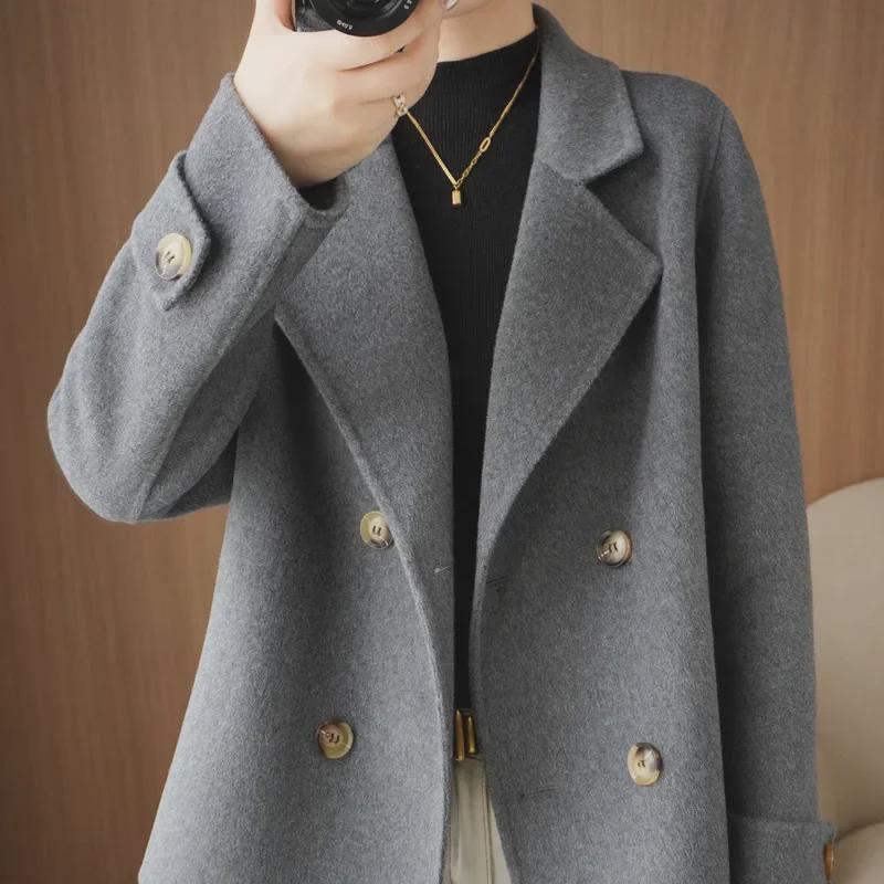 Women's 2025 Short Woolen Coat - Loose, Trendy Autumn/Winter Outerwear with Suit Collar