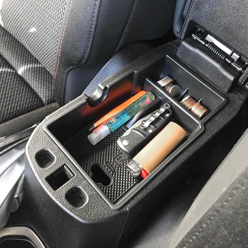 EDBETOS Center Console Organizer Tray Compatible With Jeep Renegade Accessories 2015-     Armrest Glove Box Secondary Storage (Black Trim)