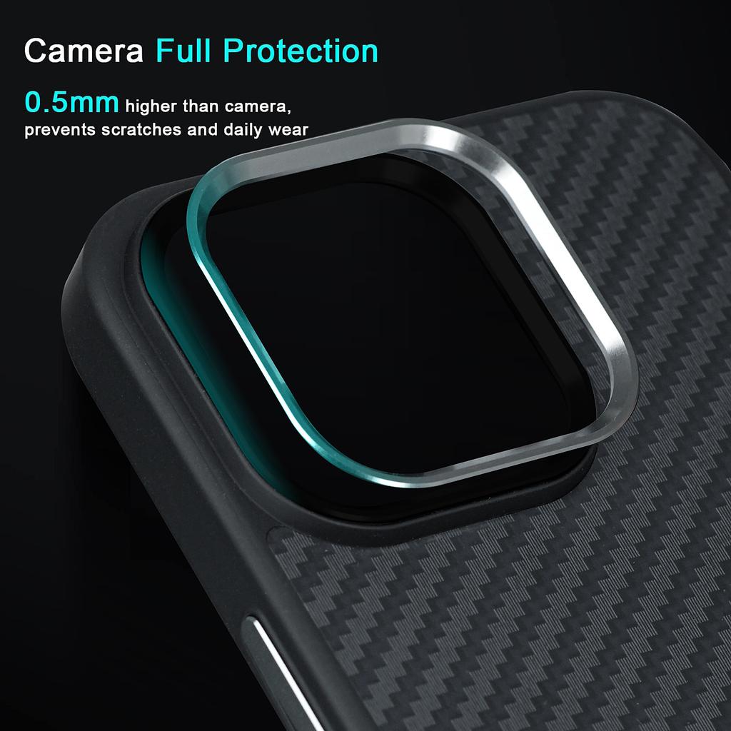 For Apple 15pro Carbon Fiber Magnetic Phone Case for IPhone1413 Mobile Phone Protective Case Light Luxury