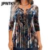 JPNTKY Damen Mode Lässige Langarm O-Ausschnitt Blusen & Hemden