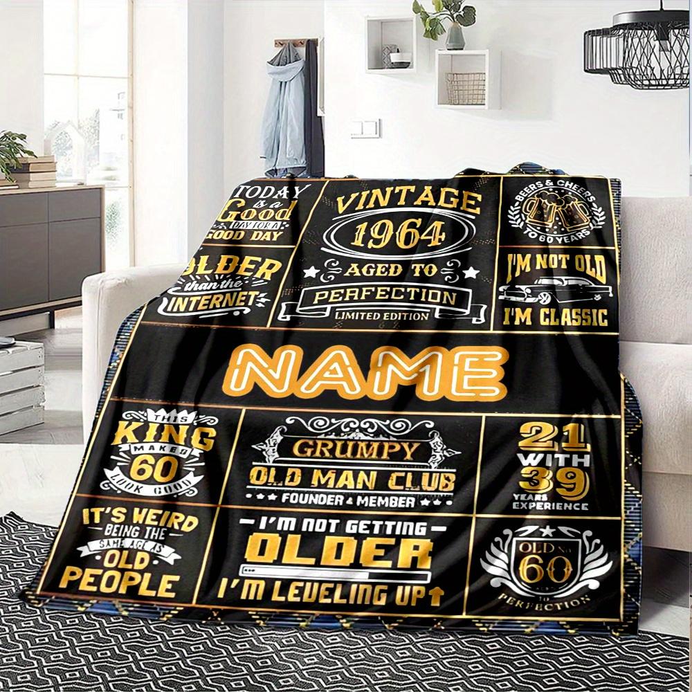 Vintage 1964 Birthday Home Blankets Comfortable Soft Lightweight Multiseason Blanket For Picnic Sofa Office Bed Living Room Suitable As Gifts For