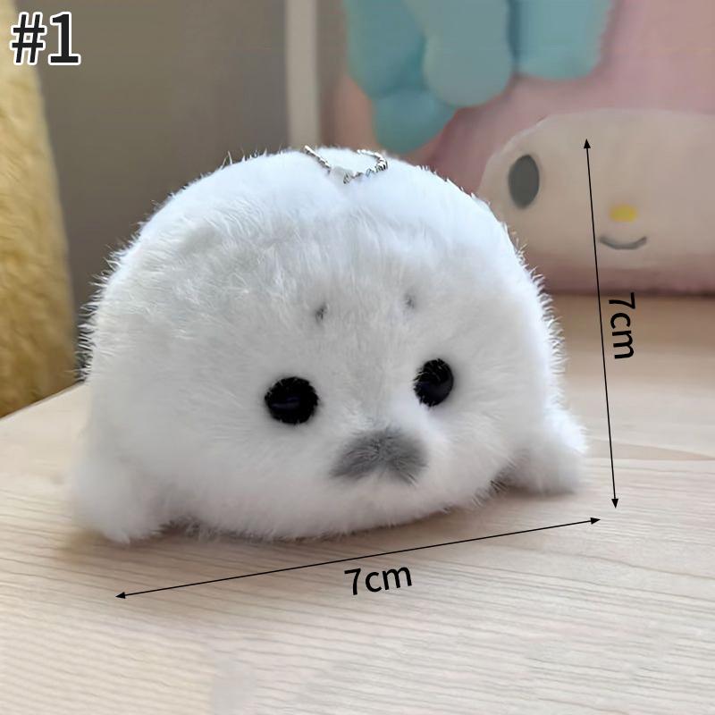 Cute Seals Sea Otter Baby Keychain Plush Seal Figurine Hanging Pendant Keyrings Student Schoolbag Key Chain Pendant Gifts