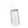 Coffee Cups with Lid Glassware and Straw Smoothie Water Bottles Wide Mouth Tumbler for Cafe Women