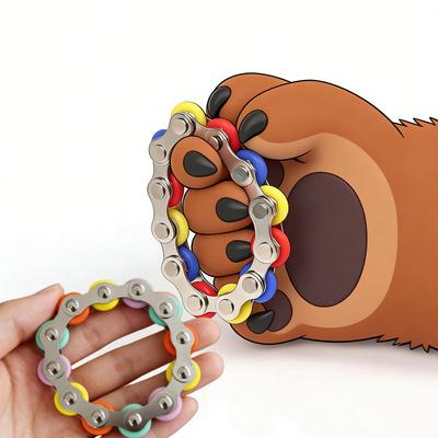 Yuvarlanan Duyusal Fidget Oyuncak Zinciri Bisiklet Şeklinde Parmak Ucu Dekompresyon Aleti Stres Giderici Parmak Oyuncakları Taşınabilir Rahatlatıcı Oyuncaklar Ev İçin