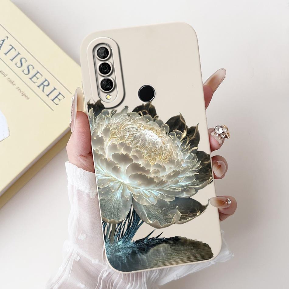 For Huawei Y6p MED-LX9 MED-LX9N Beautiful Bow Rose Painting Phone Case For Huawei Y6P 2020 Soft Silicone Shockproof Cases