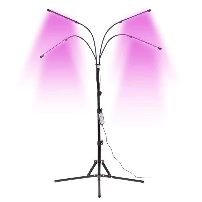 Plant Grow Light with 4 LED Panels for Lighting, Cultivation with Timer, Remote Control, USB
