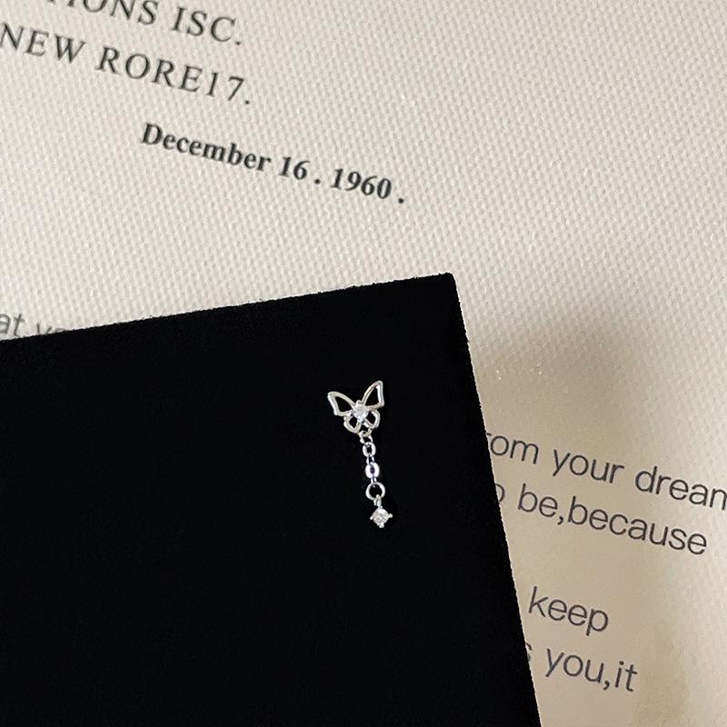 Zircon Bowknot Heart Cartilage Earrings: Chic, Versatile, Simple Earrings for Women