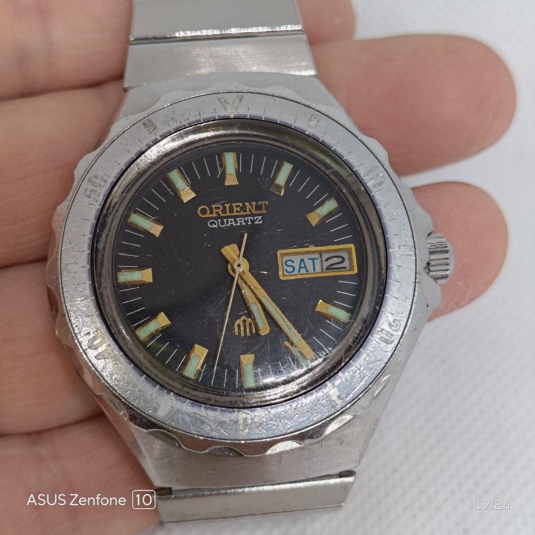 ORIENT Quartz Black Dial Day Date Men s Watch Working Product Orient